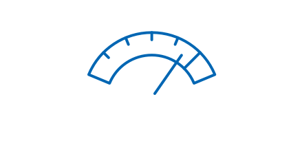 Blue speedometer icon