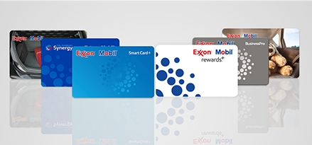 Overlay of cards available at Exxon and Mobil stations