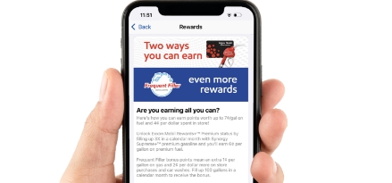 Earn points on your phone's gas app with Exxon Mobil Rewards+