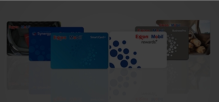 Shadowed overlay of ExxonMobil gas cards