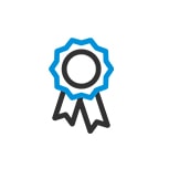 Blue and black ribbon icon